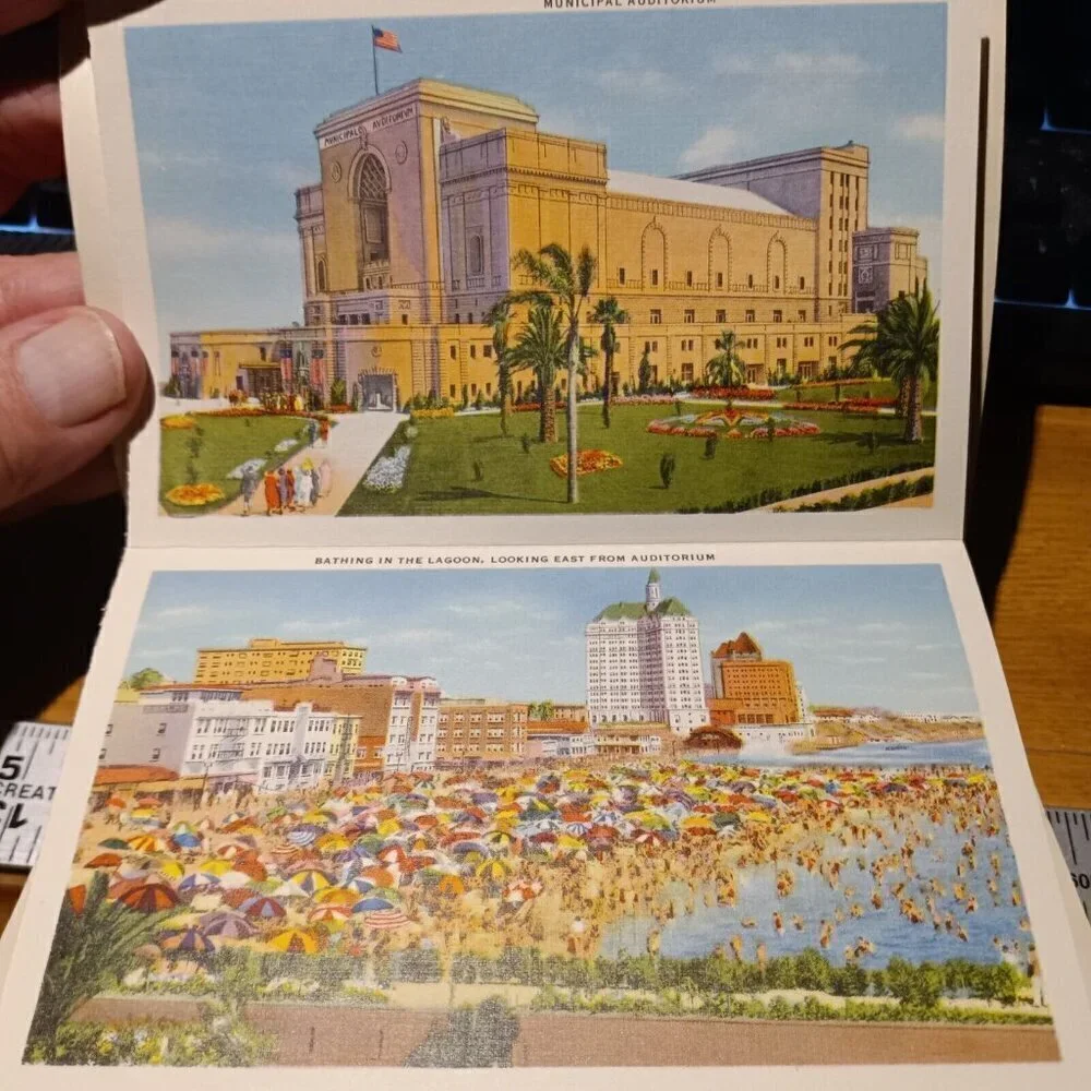 Vintage 30s Souvenir Folder Long Beach California Queen of the Beaches